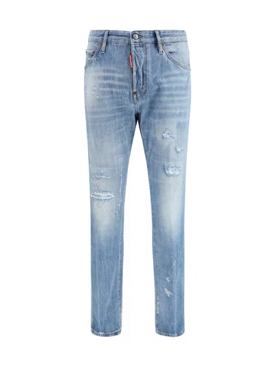 Dsquared2 Teddy Jeans With A Lived-in Effect In Blue