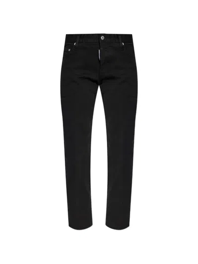 Dsquared2 Teddy Silver-tone Button Jeans In Black