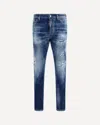 Dsquared2 Teddy Distressed Slim Jeans In Blue