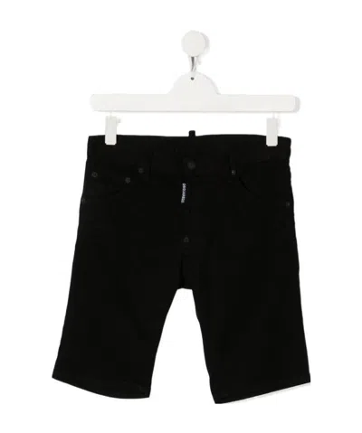 Dsquared2 Teen Classic Denim Shorts In Black