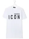 Dsquared2 Teen Logo-print Cotton T-shirt In White