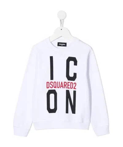 Dsquared2 Teen Icon Print Sweatshirt In White