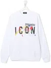 Dsquared2 Icon Paint-splatter Sweatshirt In White
