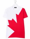 Dsquared2 White T-shirt For Boy With Maple Leaf In 白色