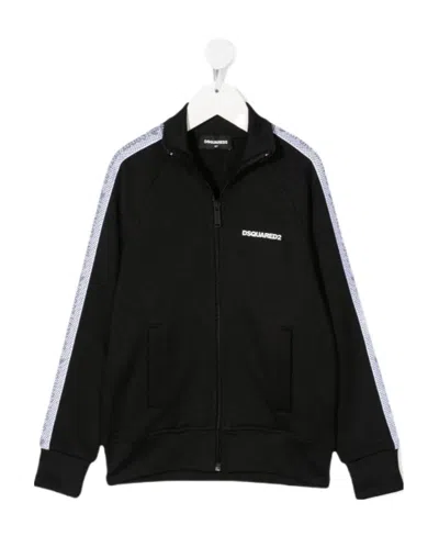 Dsquared2 Teen Logo-trim Track Jacket In Black