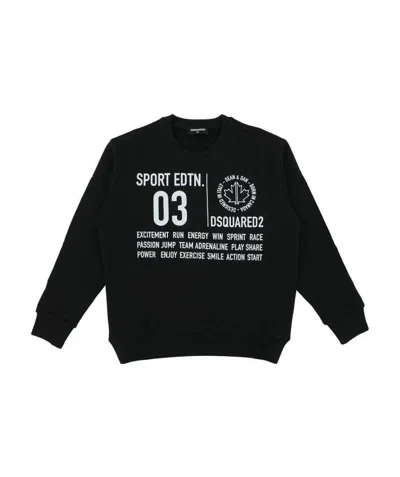 Dsquared2 Teen Slogan Print Sweatshirt In Black