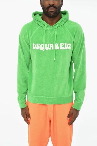 Dsquared2 Terry Cotton Hoodie In Green