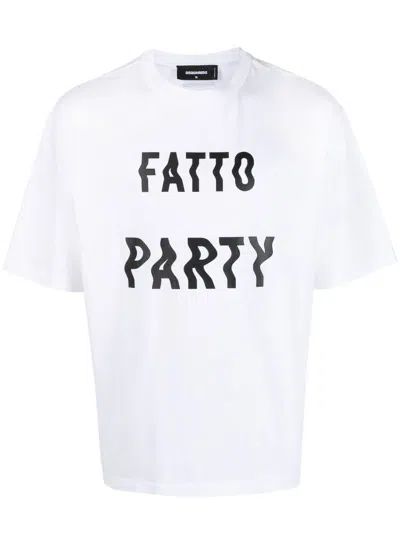 Dsquared2 Text-print Cotton T-shirt In Schwarz