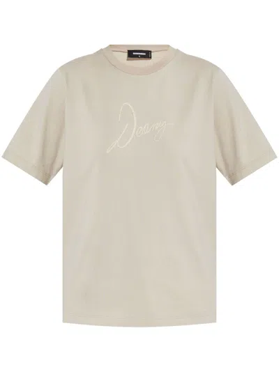 Dsquared2 Text-print T-shirt In Nude