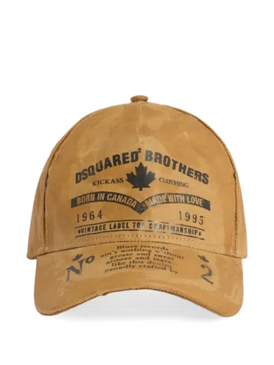 Dsquared2 Text-print Baseball Cap In Brown