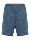 Dsquared2 Textured Denim Shorts In Blue