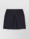 Dsquared2 Textured Fabric Fringe Hem Miniskirt With Front Slit