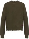 Dsquared2 Textured Knit Sweater With Cut-out Details And Relaxed Fit In Green