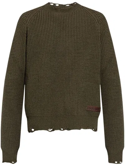 DSQUARED2 DSQUARED2 TEXTURED KNIT SWEATER WITH CUT-OUT DETAILS AND RELAXED FIT