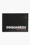 Dsquared2 Textured Leather Card Holder With Printed Logo In Black