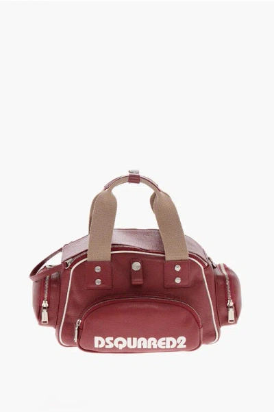 Dsquared2 Textured Leather Multi-pocket Bag In Brown