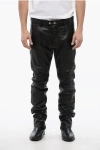 Dsquared2 Textured Leather Pants With Biker Details