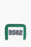 Dsquared2 Textured Leather Wallet With Zipped Closure In White