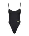 Dsquared2 Textured Logo-embroidered Swimsuit In Black