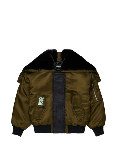 Dsquared2 Kids' Textured-collar Jacket In Multi