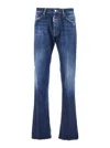 Dsquared2 The American Blue Jeans With Logo Patch On The Rear And Faded Effect In Denim Man In Blue