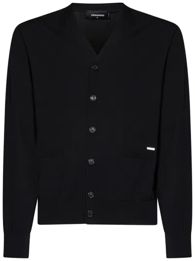 Dsquared2 The Caten Privé Knit Cardigan In Black
