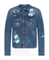 Dsquared2 The Smurfs Distressed-effect Denim Jacket In Blue