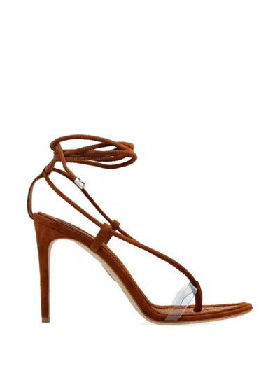 Dsquared2 Thong Tie Goat Skin Heels In Brown