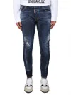 Dsquared2 Blue Jeans With Belt Loops And Logo Patch On The Rear
