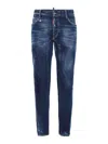Dsquared2 Distressed Slim-fit Jeans With Unique Splatter Detailing In Azul