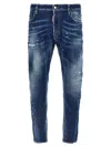 Dsquared2 Stretch Denim Blend Tidy Biker Jeans In Blue