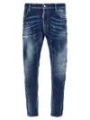 Dsquared2 Stretch Denim Blend Tidy Biker Jeans In Blue