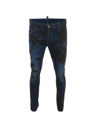 Pre-owned Dsquared2 Tidy Biker Skinny Jeans In Blue