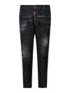 Dsquared2 Easy Black Wash Tidy Biker Black Stretch Cotton Denim Jeans In Black