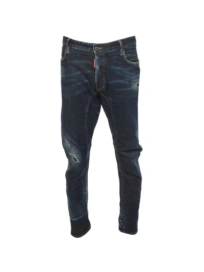Pre-owned Dsquared2 Tidy Biker Slim-fit Jeans In Blue