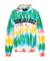 Dsquared2 Logo Print Hoodie Man Sweatshirt Sky Blue Size Xxl Cotton In Green