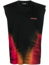 Dsquared2 Tie-dye Cotton Vest In Black