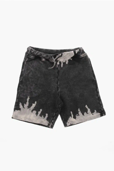 Dsquared2 Tie Dye Jersey Shorts With Drawstring In Black