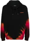 Dsquared2 Fleeced-cotton Hoodie With Gradient Hem In Black