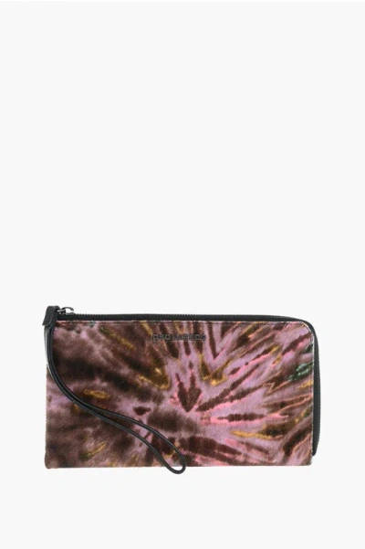 Dsquared2 Tie Dye Pony Hair Wallett In Pink