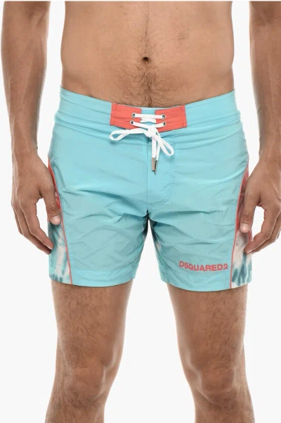 Dsquared2 Tie Dye Print Midi Boxer Swimsuit