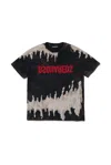 DSQUARED2 TIE-DYED LOGO PRINTED CREWNECK T-SHIRT