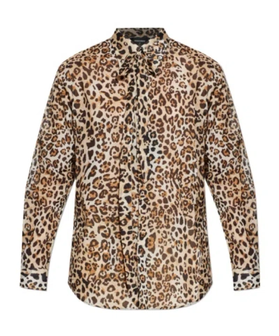 Dsquared2 Tie Leopard-print Shirt In Animal Print