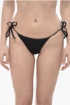 Dsquared2 Tie-side Bikini Briefs With Print Embellished With Rhineston In Black