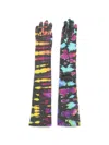Dsquared2 Tie-dye Effect Leather Gloves In Multi