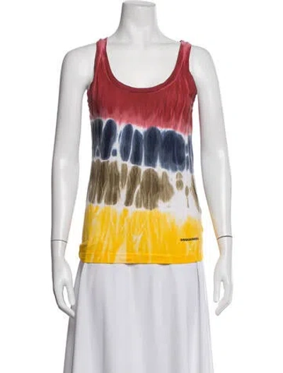 Pre-owned Dsquared2 Tie-dye Print Crew Neck Top In Multicolor