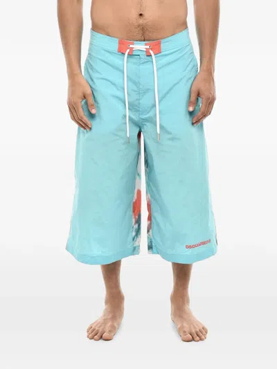 Dsquared2 Tie-dye Print Swim Shorts In Blue
