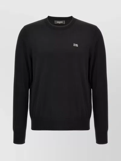 DSQUARED2 TIMELESS CREWNECK SWEATER WITH RIBBED CUFFS AND HEM