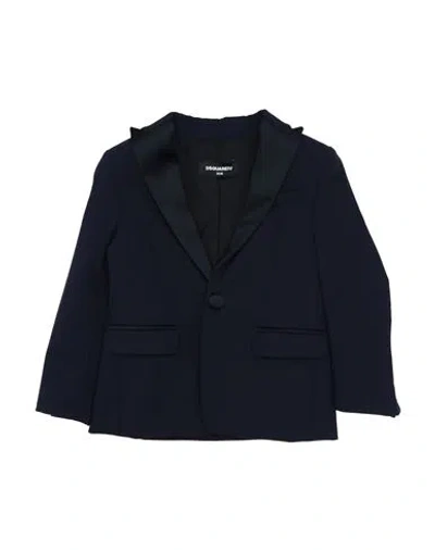 Dsquared2 Babies'  Toddler Boy Blazer Midnight Blue Size 3 Virgin Wool, Elastane, Acetate, Nylon