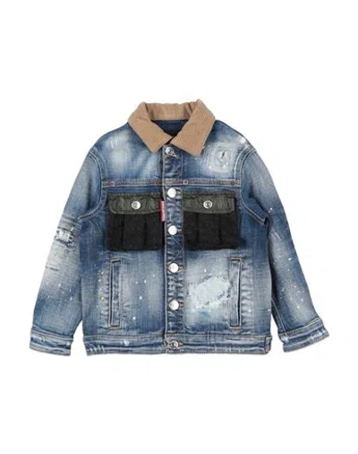 Dsquared2 Babies'  Toddler Boy Denim Outerwear Blue Size 6 Cotton, Elastane, Polyester, Wool, Rayon